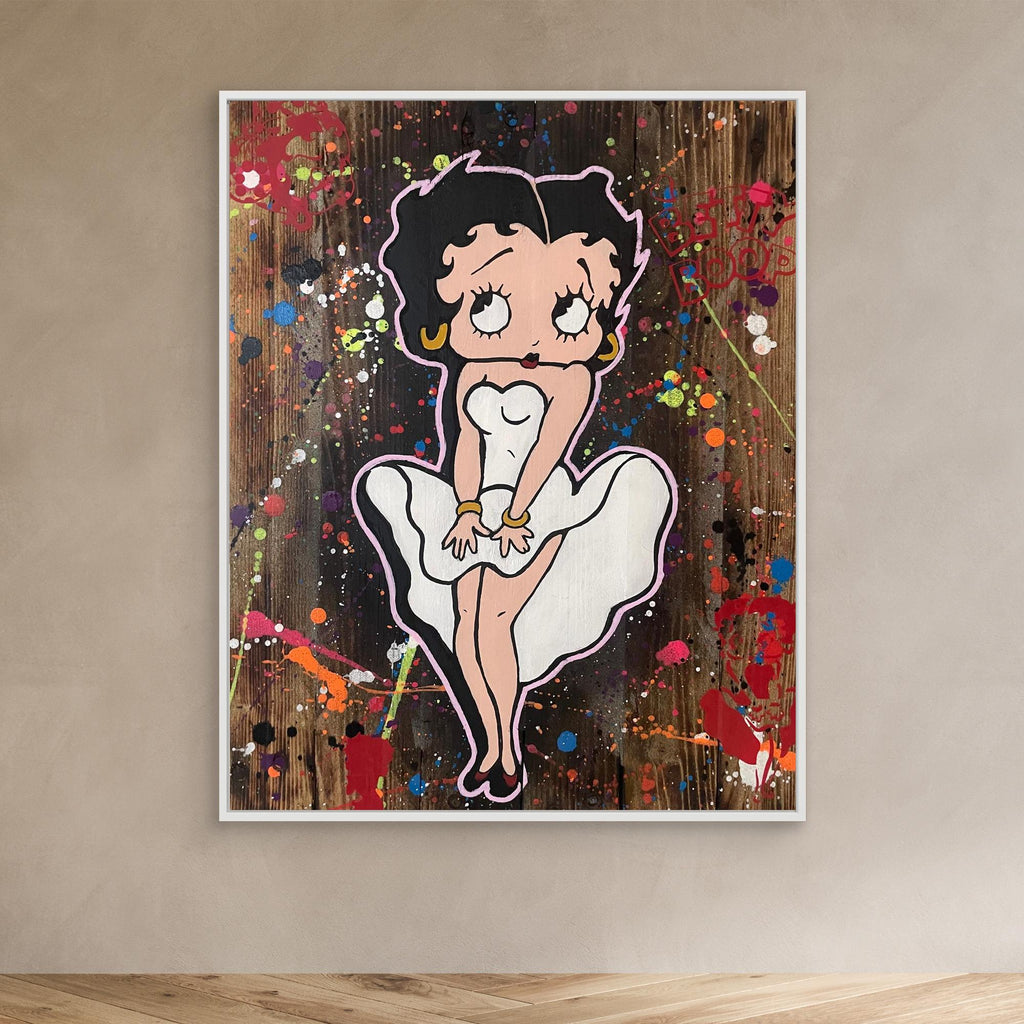 Betty Boop reproduction officielle sur toile de l'œuvre de Vincent STREIFF, avec couleurs vibrantes et design artistique.