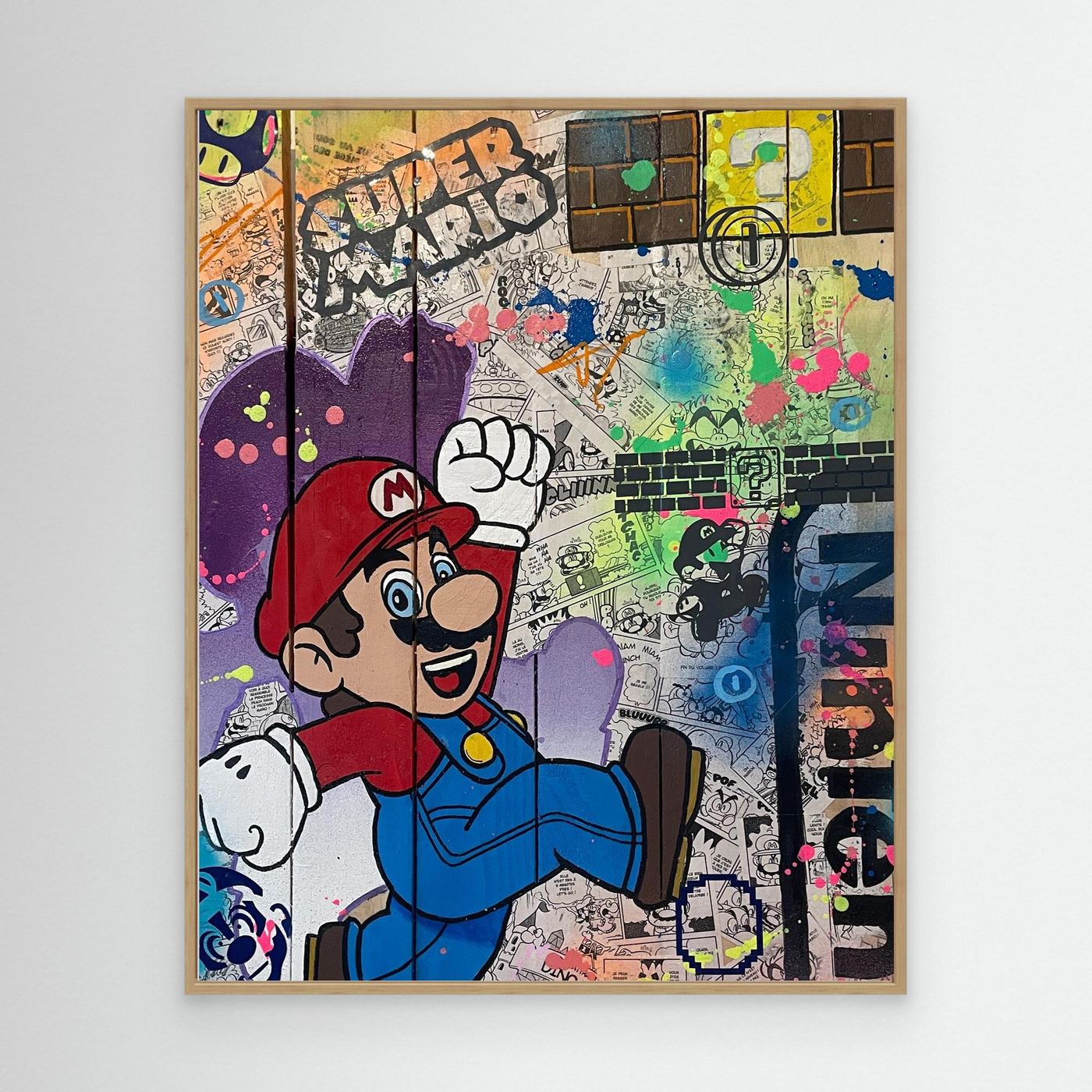 Super Mario impression sur toile de l'œuvre originale de Vincent STREIFF